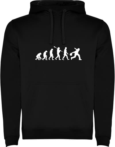 Hoodie Zwart Evolutie Bowlen - Sport - Humor Maat M