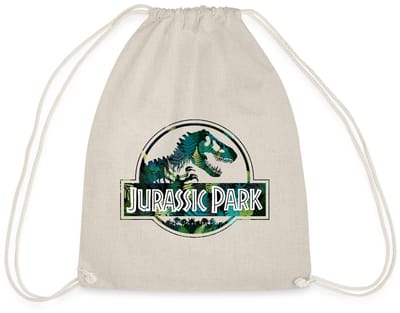 Jurassic Park Logo Met T-Rex Bladeren Ontwerp Gymtas