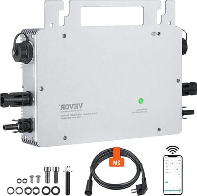 Micro omvormer - Zonne-energie omvormer - Energie omzetten - IP67 waterdicht - 600 W - Wit
