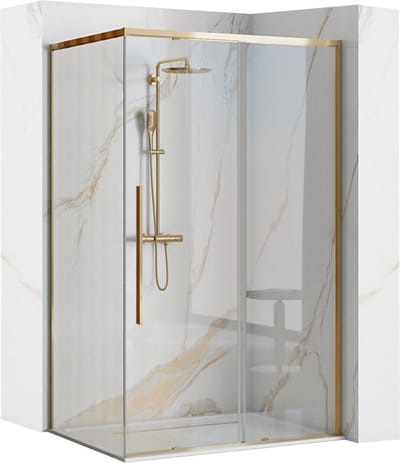 Rea Solar Gold 90X120 - 195 cm - Douchecabine - Rechthoek - Goud