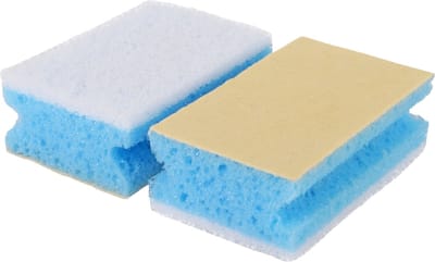 Sanitairspons - 2x - blauw - schuim spons - 11 x 8 x 7 cm - badkamer schoonmaak