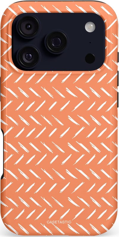 Casetastic hoesje geschikt voor Apple iPhone 17 Pro - MagSafe - Dubbellaagse bescherming - Oranje Witte Nederland Cross Patroon - Fashion Case - Terracotta Zand