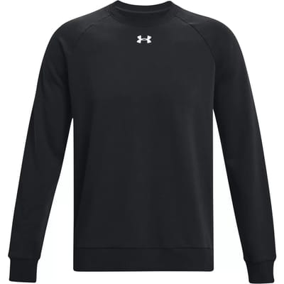 Under Armour UA Rival Fleece Crew-BLK Heren Sporttrui - Zwart - Wit