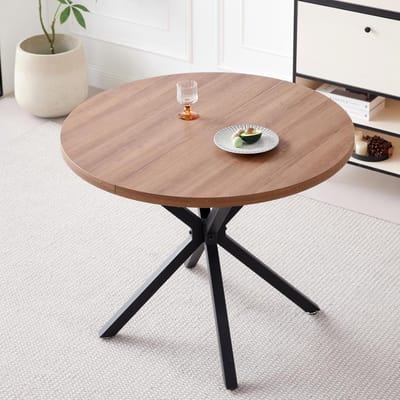 Ronde eettafel met robuuste X-vormige poten - 100 cm - Voor keuken en kleine ruimtes
