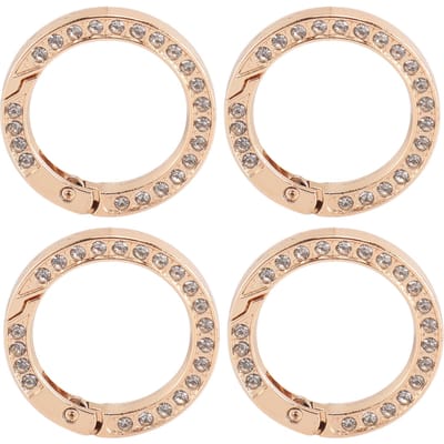 10 stuks Strass Veer O-ringen DIY Ronde Drukknop Gesp Elasticiteit Metalen Veer O-ringen voor goud