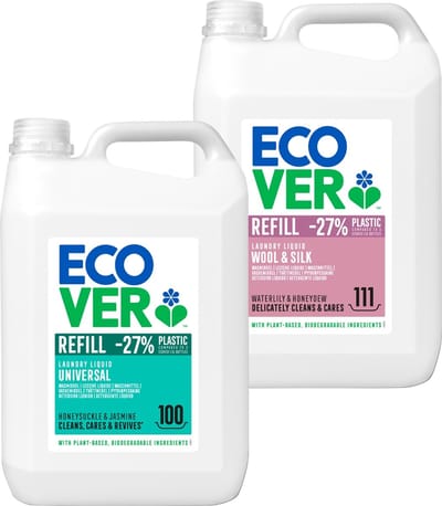 Ecover - Vloeibaar Wasmiddel Universal & Wol & Fijnwasmiddel - Bundel 10 L - Plantaardig & Biologisch afbreekbaar - Krachtige reiniging bij 20°C