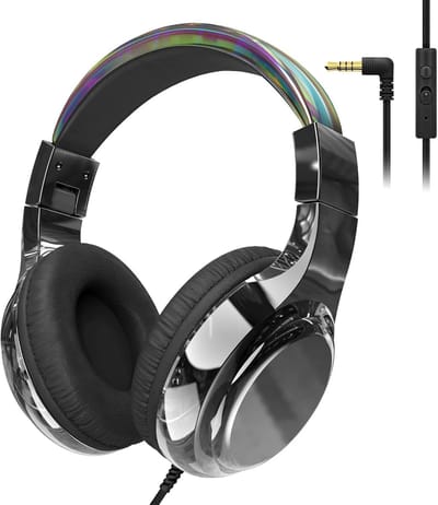 StayPowered Kinderkoptelefoon - Veilig & Comfortabel Luisteren - Volumebegrenzing 85/94 dB - Verstelbaar & Opvouwbaar - Zachte Over-Ear Kussens - Ingebouwde Microfoon - 3.5 mm Aansluiting - Zwart - Levering Sneller dan Aangegeven!