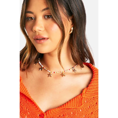 boohoo Dames Gebeaderde zeesterbedelketting