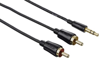 Hama Audiokabel, 3,5 mm jack-stekker stereo - 2x cinch-stekker, 1,5 m, zwart