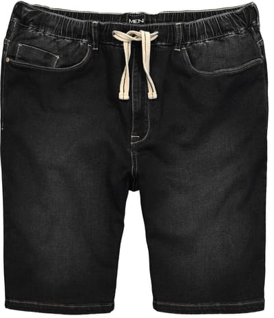 Men Plus - Heren - Superstretch jeansbermuda - Zwart - Maat 4XL