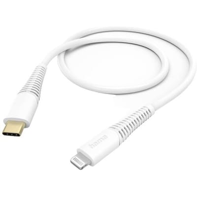 Hama USB-C naar Lightning kabel - USB-C oplaadkabel - Lightning kabel - Korte USB-C oplaadkabel - 1,5 meter - Geschikt voor Smartphone en Tablet - Wit