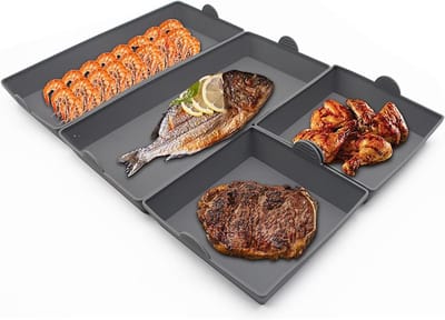 Siliconen Bakplaat Verdelers, 4 Stuks Antiaanbak Bakplaten voor Oven, Herbruikbare en Hittebestendige Grillsets Geschikt voor Oven, Airfryer en Magnetron, Veilig en Makkelijk Schoon te Maken