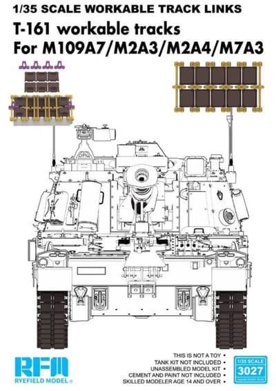 Rye Field Model Modelbouwpakket - 3027 T-161 werkbare tracks (Plastic) voor M109A7/M2A3/M2A4/M7A3 Accessoires set - 1:35 - Modelbouw