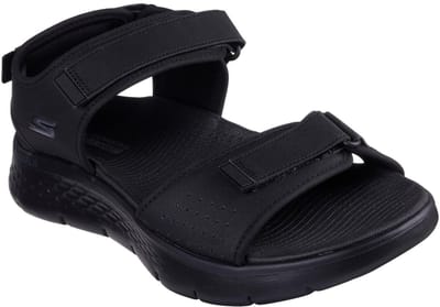 SKECHERS GO WALK FLEX SANDAL ANTIGUA BEACH, comfortbale shoes, 229205-BBK, Male, Black Skechers Go Walk Flex Heren Sandalen - Zwart, Maat 43 (Antigua Beach Stijl)
