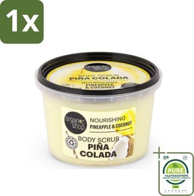 1 x Organic Shop - Body Scrub Pineapple & Coconut - Verfrissend en Voedend - 250 ml - Ananas Scrub - Kokos Scrub - Lichaams Scrub - Exfoliatie Scrub - Natuurlijke Scrub
