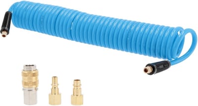 Spiraalslang PU | Professioneel | Binnen Ø 8 / Buiten Ø 12 mm | 1/4 buitendraad | 15 meter | 10 bar | Incl nippels