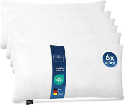 Deluxe Microvezel Kussen 40x80 cm - Wasbaar tot 95° Met Ritssluiting - Geschikt Voor Allergieën - Set Van 6