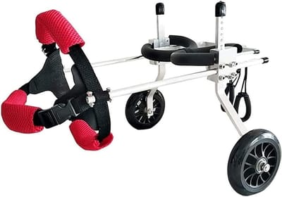 Hondenrolstoel Achterpoten - Hondenkar Hulp - Huisdier Mobiliteit - Verstelbaar Aluminium Frame - Gewicht 1-20kg - Zilver