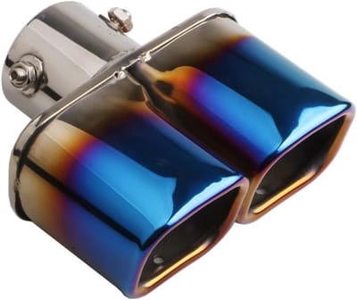Dubbele RVS Uitlaatpijp voor Gebogen Uitlaat met Diameter 35-55mm, Verhit Blauw, Duurzaam en Corrosiebestendig