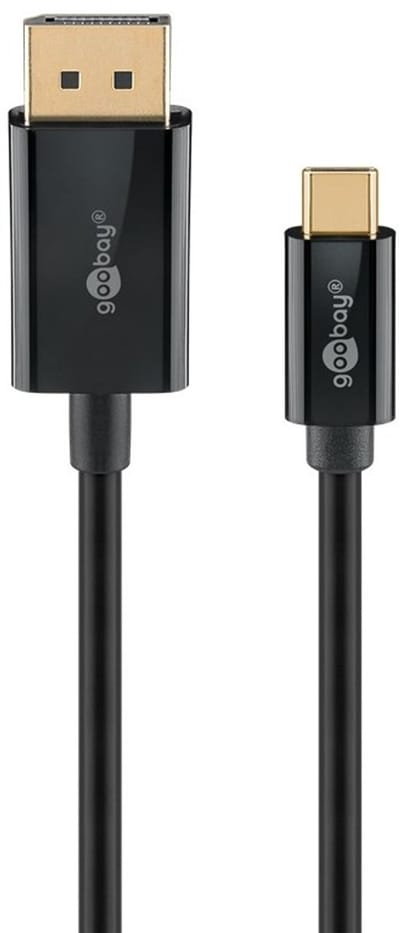 USB-C naar DisplayPort kabel - 4K 60Hz - Verguld - 1 meter - Zwart