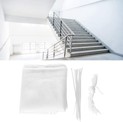 Veiligheidsnet Balkon - Relingbeschermer Kinderen - Ongevallen Voorkomen - Duurzaam Polyester Gaas - 3 Meter Lang - Wit