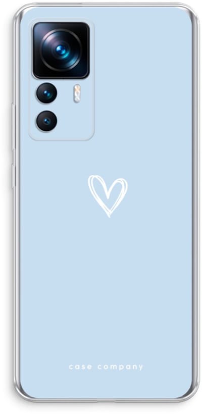Case Company® - Hoesje geschikt voor Xiaomi 12T hoesje - Klein Hart Blauw - Soft Cover Telefoonhoesje - Bescherming aan alle Kanten en Schermrand