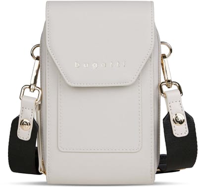 bugatti schoudertas telefoontasje Ella Crossover Bag Beige Saffiano