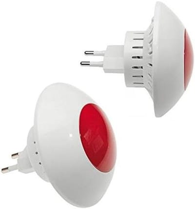 Stopcontact Sirene - Alarm Geluid - Huis Beveiligen - Met LED Flitser - 230 Volt - Rood