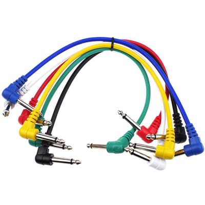 6 kleuren elektrische gitaar effect patchkabel draad audio verbindingskabel veelkleurig