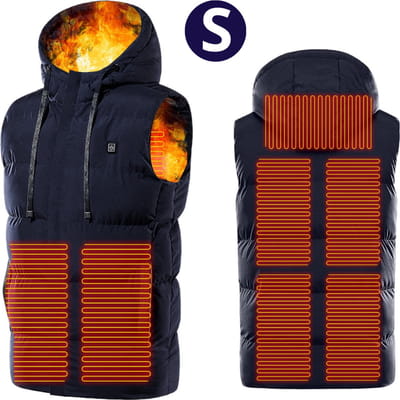 Bovista Verwarmde Bodywarmer - Heated Vest - Elektrische Bodywarmer - Met Capuchon - Water Afstotend- Oplaadbaar - Unisex - Maat S - Blauw