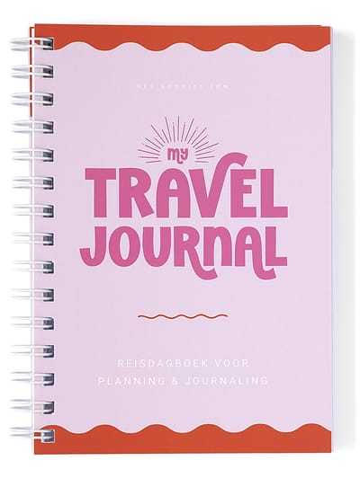 Travel Journal - Reisdagboek - Vakantiedagboek - Reisplanner - Travel Notebook - Journal Vakantie - Invulboek Reizen - Pocket Formaat - Roze Oranje