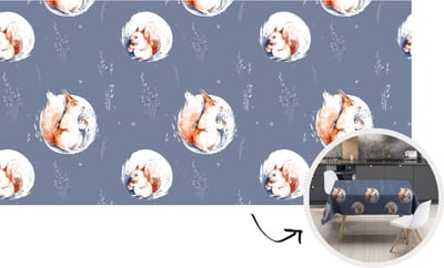 Tafelkleed - Tafellaken - 260x130 cm - Winter - Eekhoorn - Bubbel - Binnen en Buiten