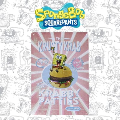 FaNaTtik SpongeBob Tin Sign Krusty Krab Tin signs