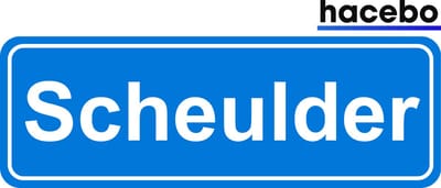 Hacebo - Plaatsnaam Sticker - 29x10 CM - Scheulder sticker - Verkeersborden sticker - grappige cadeaus - Scheulder