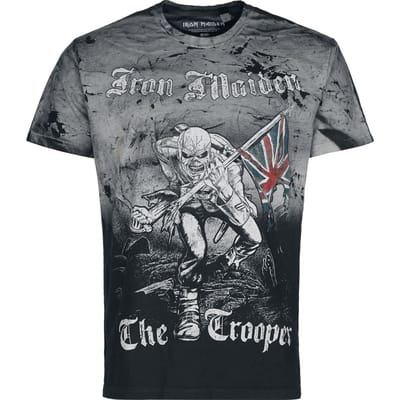 Iron Maiden T-shirt - The Trooper - S tot M - voor Mannen - grijs