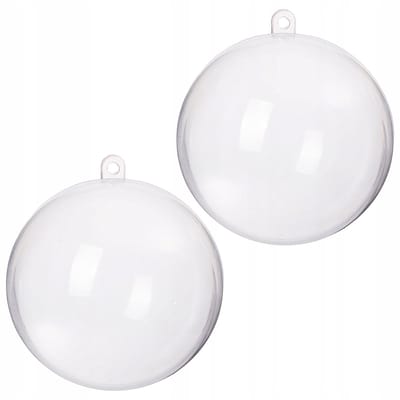 2x Acryl Kerstballen Transparant 6cm - Idee voor Decoupage & Knutselen