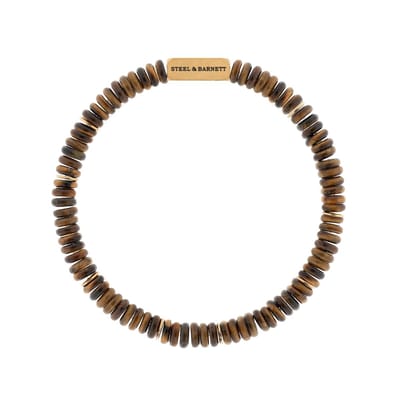 STEEL & BARNETT - Kralenarmband Heren - Tijgeroog - Maat M