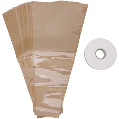 50 STUKS Bloem Inpakzakjes Kraftpapier DIY Bloemen Inpakhoezen Boeket Inpakzakken met Lint voor