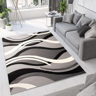 Tapiso Dream Vloerkleed Grijs Zwart Wit Woonkamer Tapijt Maat- 120x170