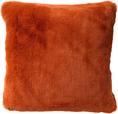 Dutch Decor ZAYA - Kussenhoes 45x45 cm - bontlook - effen kleur - Potters Clay - oranje - met rits - zonder binnenkussen