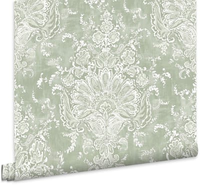 Laura Ashley - Vliesbehang - Maddox Saliegroen