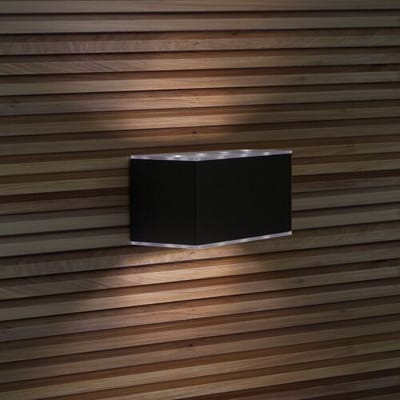 KS Verlichting - Wandlamp - Solar - up en down - LED - vierkant - set van 2 - solar tuinverlichting - modern - antraciet - zonneenergie buitenverlichting