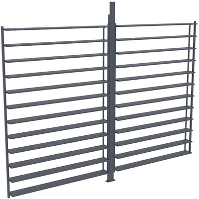 Vente-unique Richtbare zonnewerende scheidingswand in aluminium voor bioklimatische pergola donkergrijs - L2,78 x H2,2 m - BOLSENA