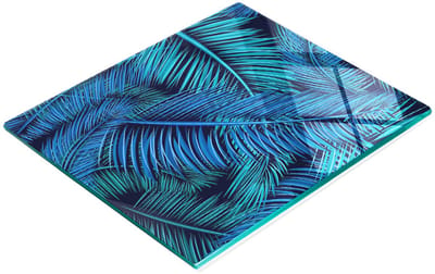 Keukenplank van gehard glas met decoratieve palmbladeren, 60x52 cm