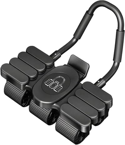 Buikspierwiel - Buiktrainer - Krachtige Core Training - Zes Wiel Stabiliteit - 39x20cm - Zwart