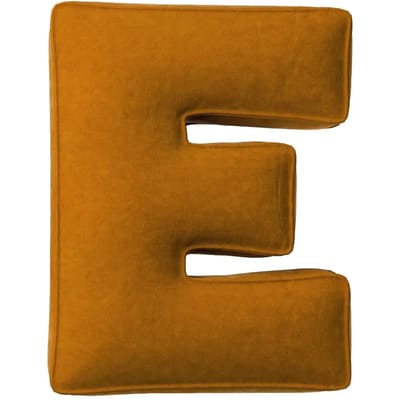 Kussen letter e Yellow Tipi Posh Velvet