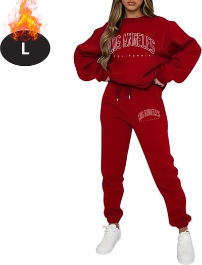 Nivard Joggingpak - Huispak - Volwassenen - Trainingspak - Comfortabel - Joggingsbroek - Tracksuit - Dames - Rood - L