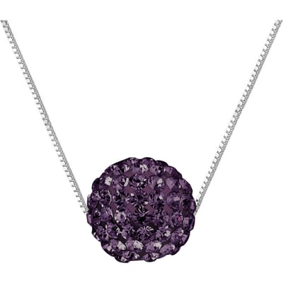 Preciosa Crystal Sphere Collier 10-11 mm Violet Silver 925