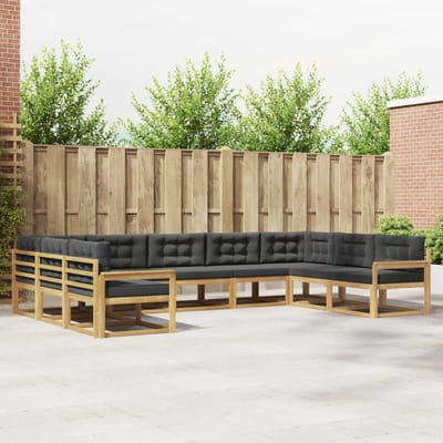 vidaXL - Buiten - bank - set - 9 - st - Wit - en - antracietkleurig