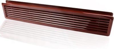 Ventilatierooster Deur - Deurventilator Afvoer - Luchtcirculatie Verbeteren - ASA-kunststof Hittebestendig - 500 x 90 mm - Bruin